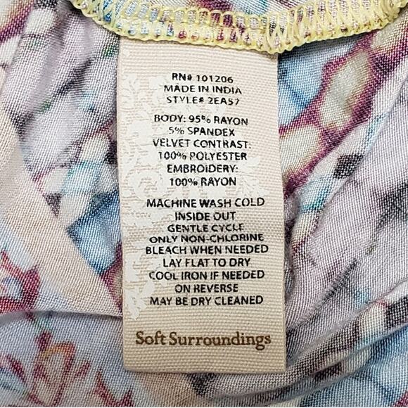 Soft Surroundings Fifi Embroidered Bell Sleeve Tunic To Sz Small Boho Floral - Picture 8 of 12